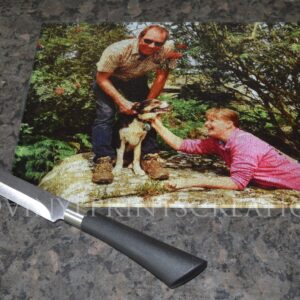 Kitchen glass chopping board, add your own photo