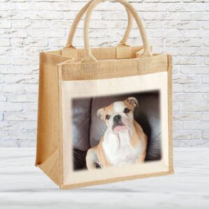Jute shopping bag personalised with your own photo