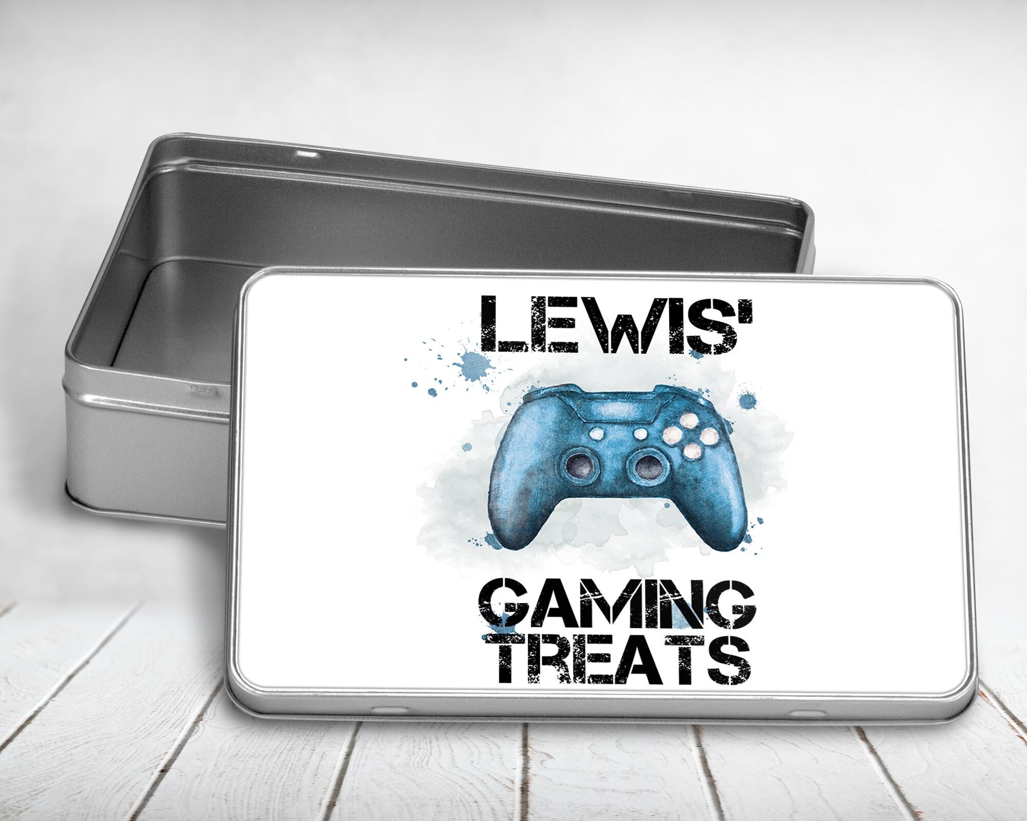 Gaming treats tin for sweets, biscuits and cakes treat tin