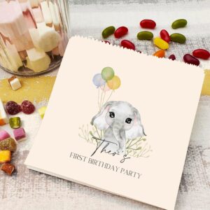 Birthday sweet bags Safari elephant with balloons