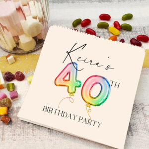 Birthday sweet bags Balloon numbers